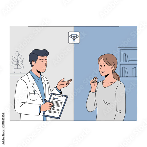 Telemedicine Consultation Doctor And Patient Connect Via Wifi