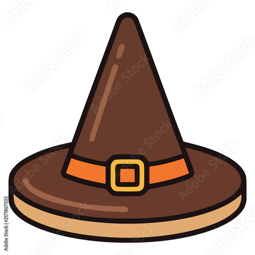Foto Chocolate Pointed Hat for Halloween Party Costume Magic Wizard Headwear Graphic