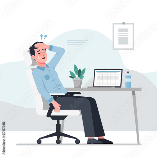 Overwhelmed Businessman Struggling With Work Stress And Deadlines