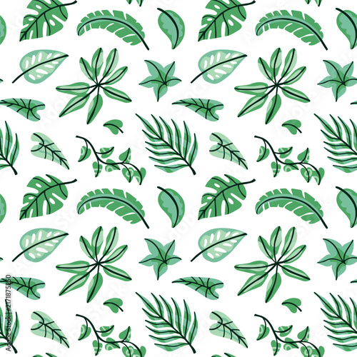 Tropical Leaf Seamless Pattern