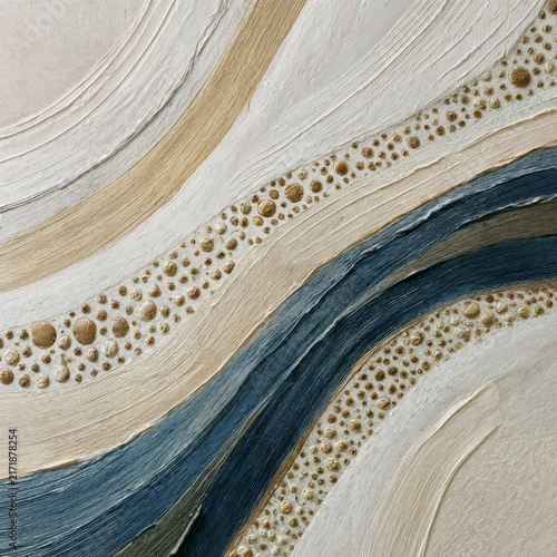 Cuadro en lienzo Tides of Sediment - Focuses on the organic sweeping lines that mimic coastal currents, sweeping sand, and riverbeds