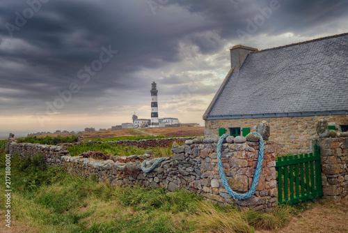 Région Bretagne en France, Ouessant, arrivée au grand phare, sur la côte ouest de l'île