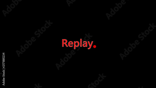 Obraz na płótnie Replay button prompt boxes display clean white media looping commands on black