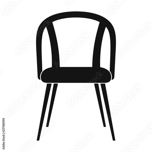 Black Chair Silhouette Icon Isolated On White Background