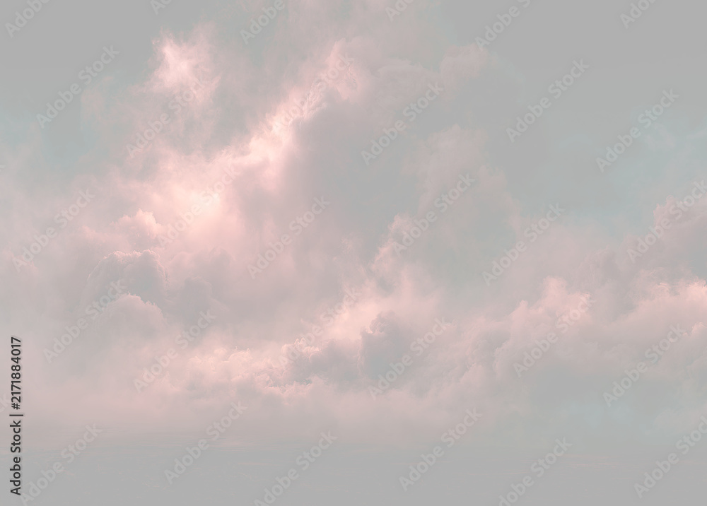 Fototapeta premium Soft pink cloud effect isolated on transparent background. Glowing sunset sky smoke overlay for graphic design