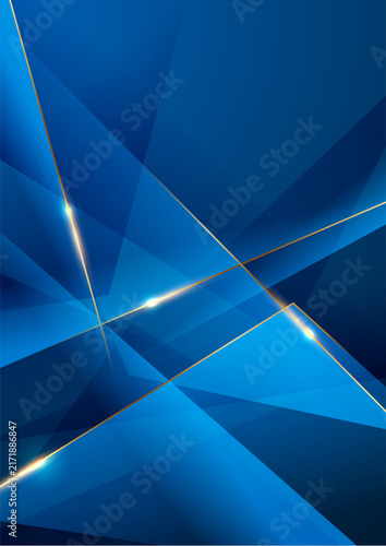 blue abstract background with luxury golden elements vector illustration