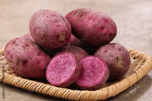 Ubi Ungu. Purple sweet potato, or in scientific terms Ipomoea Batatas var Ayamurasaki, is a variety of sweet potato that has purple skin and flesh.