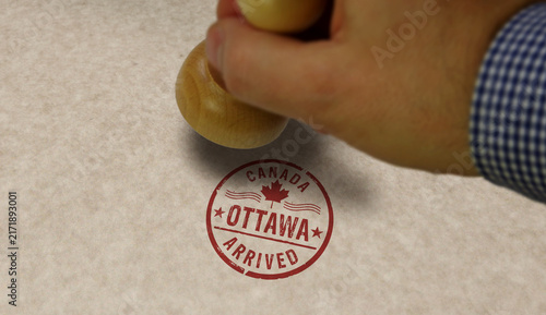 Ottawa arrived stamp and stamping