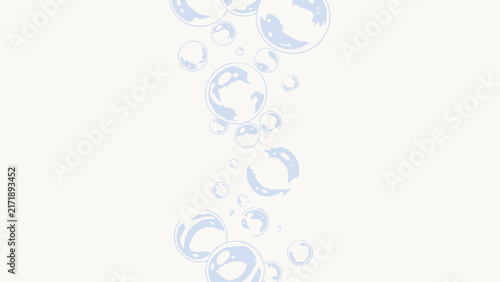 Colorful iridescent soap bubbles floating against a clean white background