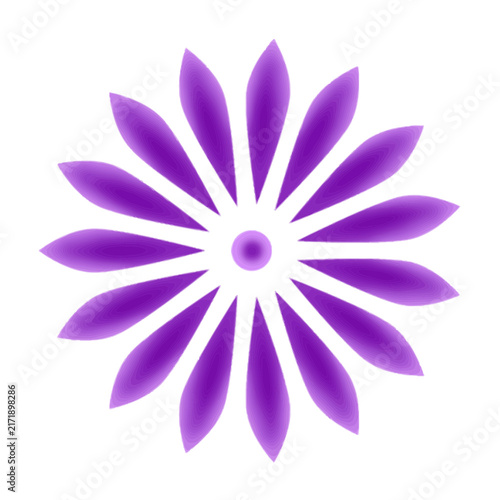 Vibrant purple abstract floral pattern with symmetrical radiating petals for design