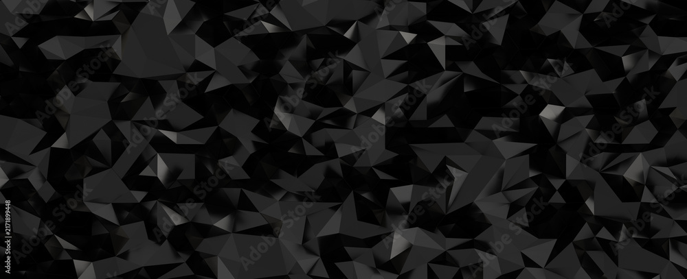 Fototapeta premium Abstract dark low poly background with geometric triangular shapes and subtle shadows, modern textur