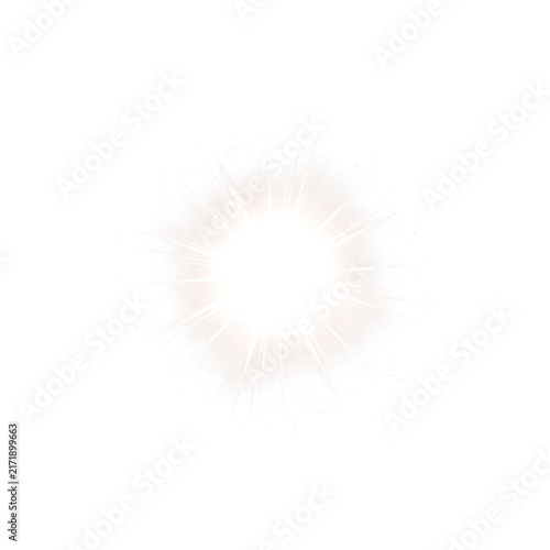 Cuadro en lienzo Intense circular light burst with sharp, well-defined white rays radiating powerfully from a bright central core