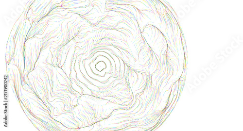 Cuadro en lienzo Detailed abstract background with colorful interwoven lines resembling a globe