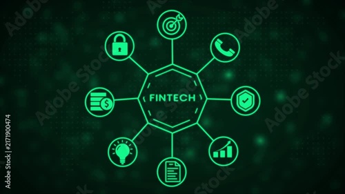 Neon green abstract infographic diagram with interconnected nodes representing business goals communication security and data analysis on a dark bokeh background Keywords: infographic diagram
