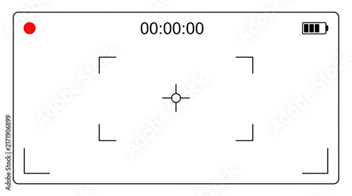 Minimalist digital timer display with battery indicator and red dot transparent background