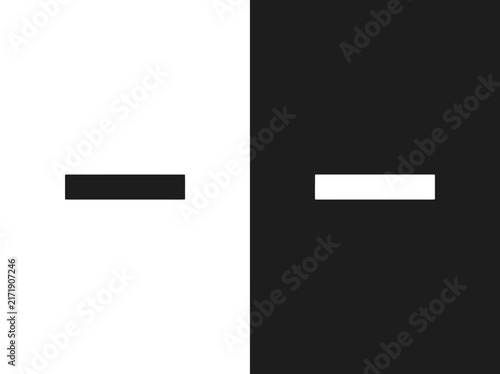 Quadro su tela Horizontal hyphen dash minus symbol outline and black fill icon set with interfa