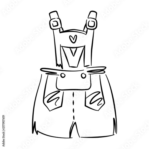 Cuadro en lienzo Oktoberfest lederhosen breeches costume handdrawn line art
