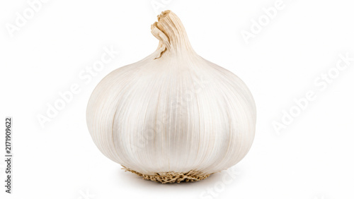 Принти на полотні garlic bulb shows round shape and several layers of dry skin isolated on transpa