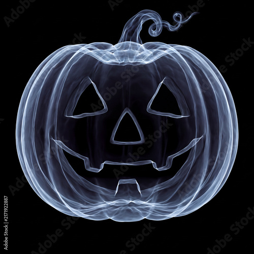 Halloween pumpkin x-ray, Black background