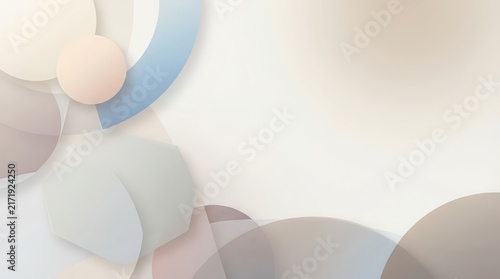 Minimalist Abstract Background with Soft Pastel Geometric Circles and Shapes