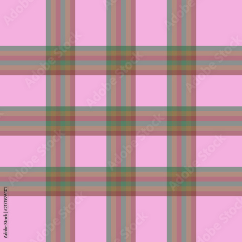 Картината върху платно Pink plaid seamless pattern, traditional sarong pattern background vector