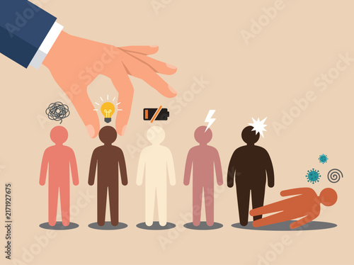 Recruitment Concept: Hand Selecting Creative Talent Among Burnt Out and Stressed Employees