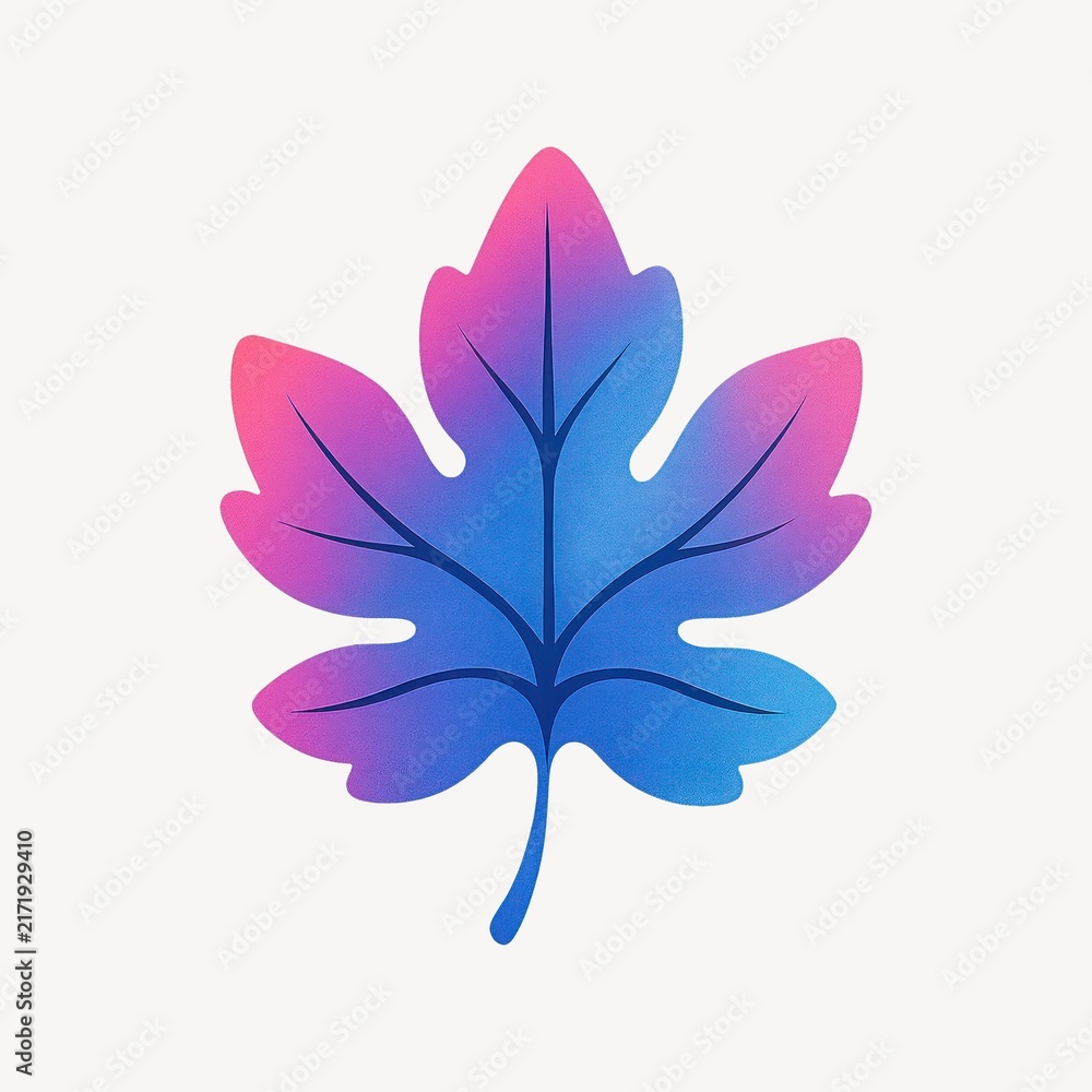 Naklejka premium Vibrant gradient maple leaf illustration.