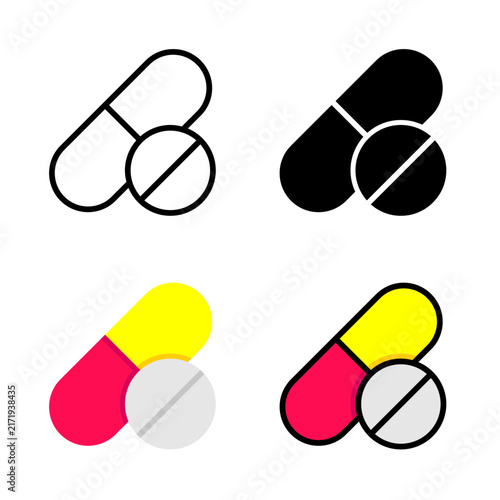 Medical healthcare outline icon set for clinics, infographics, and health apps. Healthcare icon vector set