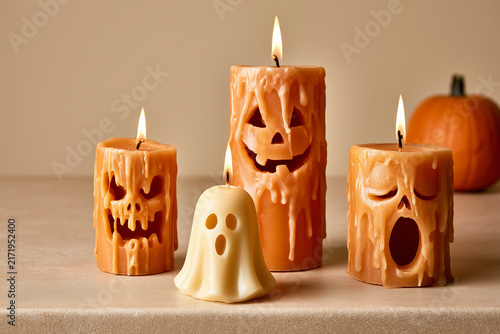 Halloween Candles With Ghost Design