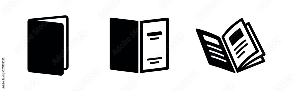 Fototapeta premium Marketing brochure and informational pamphlet layout icons