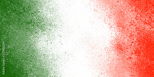 Italian flag colors background, green white and red spray paint texture, grunge tricolor banner for national holidays and food branding