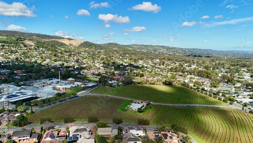 Bild auf Leinwand Rosslyn Park, Adelaide, South Australia – 4K aerial drone view of Penfolds Grang