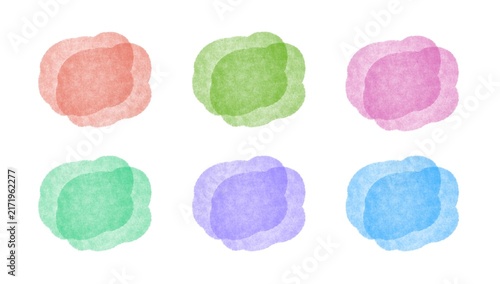 Colorful watercolor speech bubbles sets 