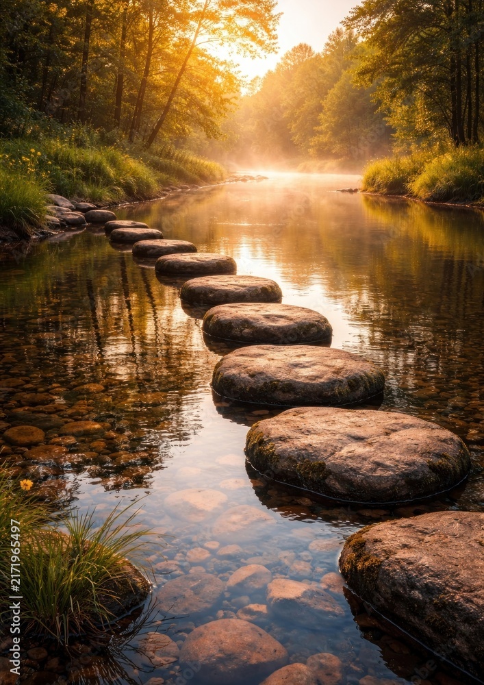 Fototapeta premium Serene pathway through tranquil nature.