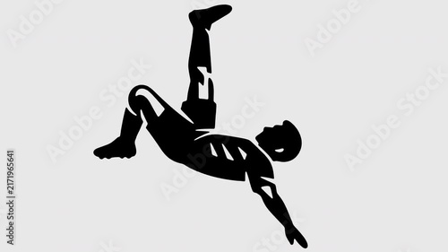 Soccer player bicycle kick animation
