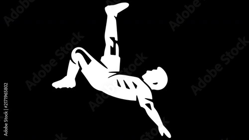 Soccer player bicycle kick animation