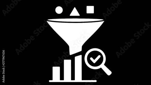 Minimalist data filtering animation