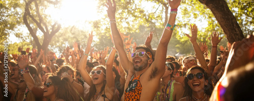 Energetic Outdoor Music Festival Crowd Under the Sun