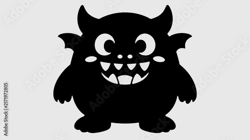 Cute funny cartoon monster animation