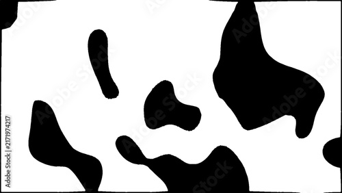 Fotografía Abstract illustration showcases organic black blots floating inside a stark white graphic frame