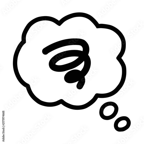 фотографія Hand-drawn scribble thought bubble illustration, cartoon mumbling doodle icon on