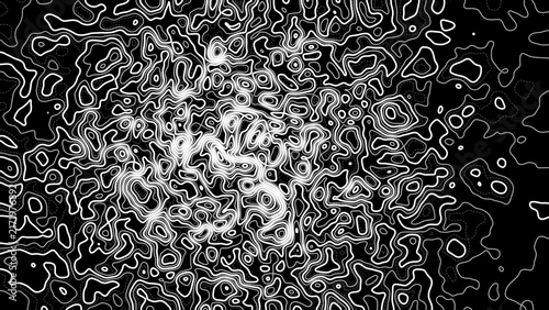 Obraz na płótnie Topographic Elevation Isoline Texture on Dark Theme