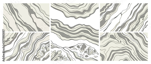 Foto Abstract geological strata patterns and crystals