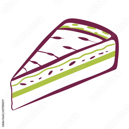 Cheesecake slice isolated vector illustration
