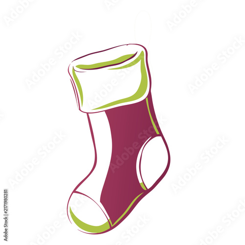 Christmas stocking isolated vector illustration