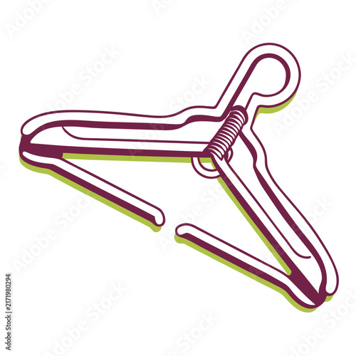 Clothes hanger isolated vector illustration