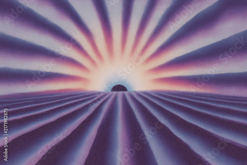 Purple Gradient Waves With Circular