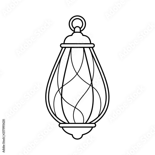Outline of a decorative hanging lantern