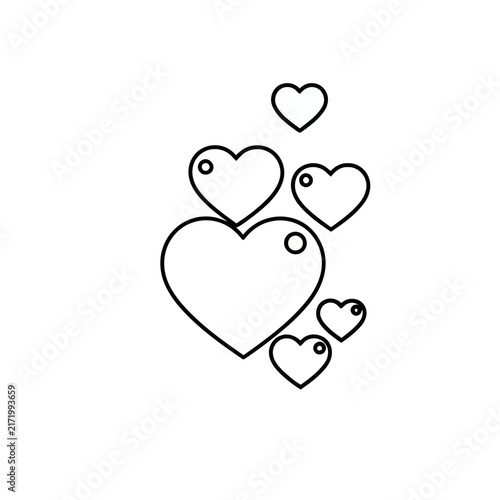 Outline Hearts Cluster