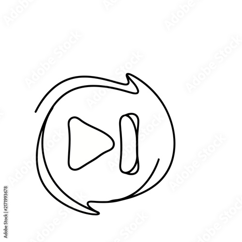 Play and pause icons in a circle